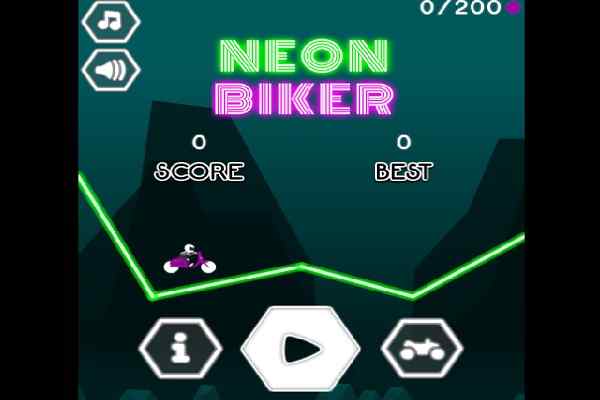 Play Online Neon Biker Game