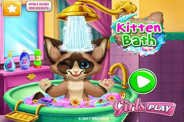 Play Online Kitten Bath Game