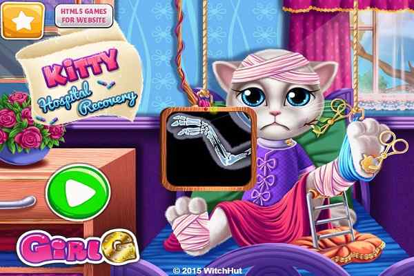 Play Online Kitty Hospital Recovery Game