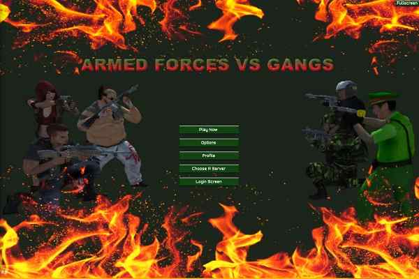 Play Online Armed Forces vs Gangs Game