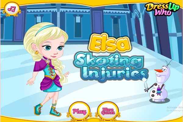 Play Online Elsa Ice Skating Injuries Game