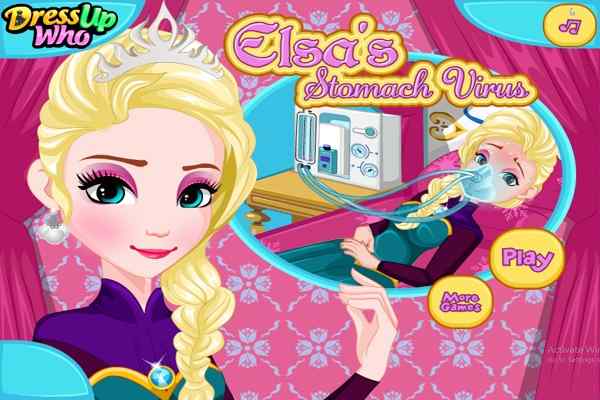 Play Online Elsa Stomach Virus Game
