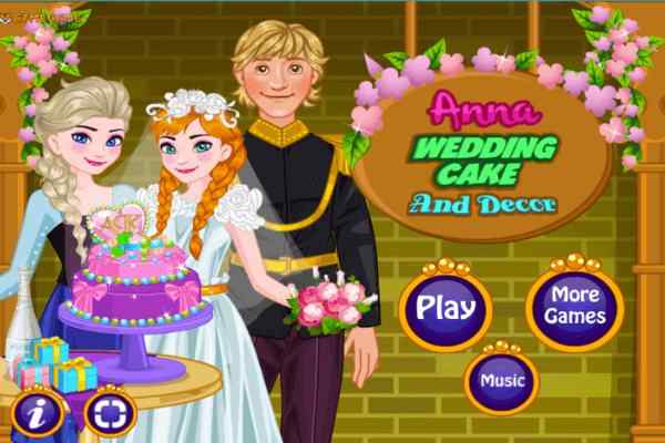 Play Online Anna Wedding Cake And Decor Game